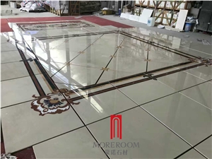 Yunfu Factory Marble Medallion Customized Design Beige Waterjet Marble Medallion