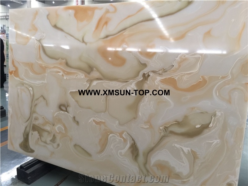 Aritifical Onyx with Flower Patterns/Multicolor Artificial Onyx Slab/Artificial Stone Panels/Manmade Stone Slab/Engineered Stone Slabs/Artificial Onyx for Wall Covering& Flooring/Interior Decoration