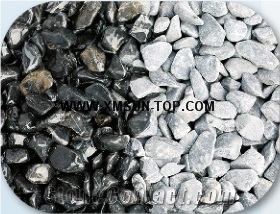Black Pebbles with Different Size(Machine Cutting)/Black Pebbles/Round Pebbles/Pebble for Landscaping Decoration/Wall Cladding Pebble/Flooring Paving Pebble