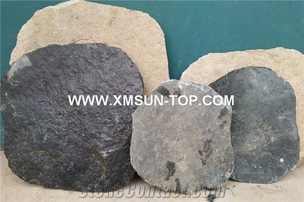Black Sandstone Stepping Stone/Round Sandstone Stepping Stone/Circle Round Garden Stepping Pavers/Exterior Garden Step Pavers/Black Sandstone Round Pavement/Garden Round Step Paving/Round Floor Pavers