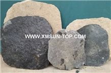 Black Sandstone Stepping Stone/Round Sandstone Stepping Stone/Circle Round Garden Stepping Pavers/Exterior Garden Step Pavers/Black Sandstone Round Pavement/Garden Round Step Paving/Round Floor Pavers