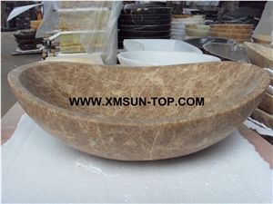 Emperador Light Marble Kitchen Sinks&Basins/Light Brown Marble Bathroom Sinks&Basin/Ship Shape Sinks&Basins/Natural Stone Basins&Sinks/Wash Basins/Interior Decorative