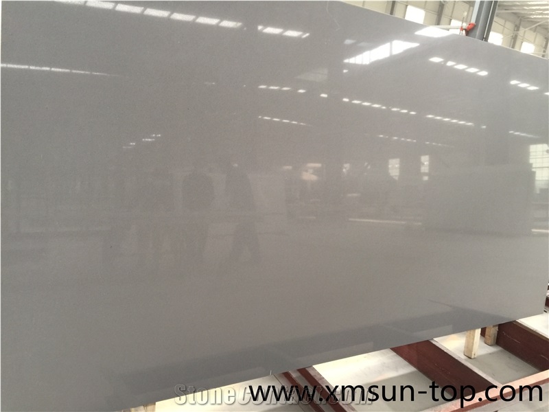 Pure Grey Quartz Stone Slabs/Grey Artificial Quartz Slabs/Single Color Engineered Stone/Grey Manmade Stone Slabs/Quartz Stone for Flooring&Walling/Quartz Stone Panels