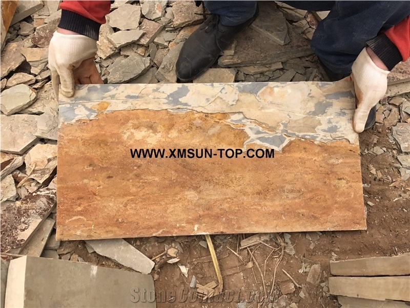 Rusty Slate Tiles(Size:60*30cm)/Rust-Coloured Slate Floor Tiles/Rust Slate Wall Tiles/China Slate Stone for Wall Covering&Wall Cladding/Slate Panels/Slate for Flooring&Floor Covering/Exterior Pavers