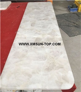 White Crystal Semi-Precious Stone Kitchen Counter Top/Pure White Precious Stone Kitchen Island Tops/Kitchen Tops/Kitchen Bar Tops/Kitchen Worktops/Custom Countertop/Semi Precious Kitchen Countertop
