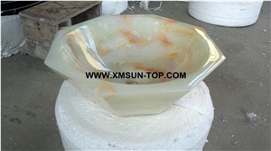 White Onyx with Red Line Kitchen Sinks&Basins/White Onyx Stone Bathroom Sinks&Basin/Octagonal Sinks&Basins/Natural Stone Basins&Sinks/Wash Basins/Home Decoration/Onyx Sink&Basin for Hotel