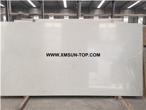 White Quartz Stone Slabs/Crystal White Artificial Quartz/White Sparkle Quartz Stone/ White Engineered Stone/White Quartz with Mirror Pieces/White Manmade Stone