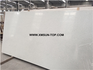 White Quartz Stone Slabs/Crystal White Artificial Quartz/White Sparkle Quartz Stone/ White Engineered Stone/White Quartz with Mirror Pieces/White Manmade Stone