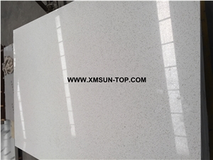 White Quartz Stone Slabs/Crystal White Artificial Quartz/White Sparkle Quartz Stone/ White Engineered Stone/White Quartz with Mirror Pieces/White Manmade Stone