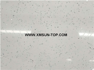 White Quartz Stone Slabs/Crystal White Artificial Quartz/White Sparkle Quartz Stone/ White Engineered Stone/White Quartz with Mirror Pieces/White Manmade Stone