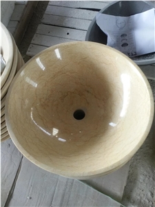 Beige Marble Basin, Golden Cream Silvia, Polished Bathroom Top Sink, Vessel Sinks, Beige Washbasin, Yellow Sunny Marble Basins, Cream Marfil Cheap Marble Bowls, Wholesale Stone Vessel Sinks