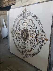 Marble Waterjet Medallion Indoor Stone Floor