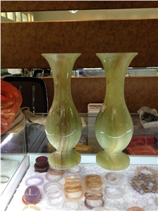Onyx Vase,Onyx Flower Vase,Light Green Onyx Home Decor,Yellow Onyx Vase