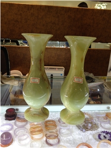 Onyx Vase,Onyx Flower Vase,Light Green Onyx Home Decor,Yellow Onyx Vase