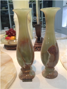Onyx Vase,Onyx Flower Vase,Light Green Onyx Home Decor,Yellow Onyx Vase