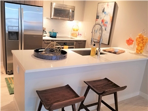 Doral Kitchen White Quartz Countertop Doral Kitchen White Quartz Countertop