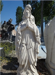 Handcarved White Marble Stone Virgin Mary Statue Handcarved White Marble Stone Virgin Mary Statue