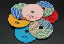4inch Tri-Color Wet Granite Marble Dimaond Polishing Pad