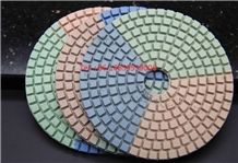 4inch Tri-Color Wet Granite Marble Dimaond Polishing Pad