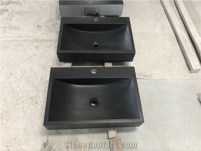China Black Basalt Inner Mongolia Black Basalt Wash Basin, Sink