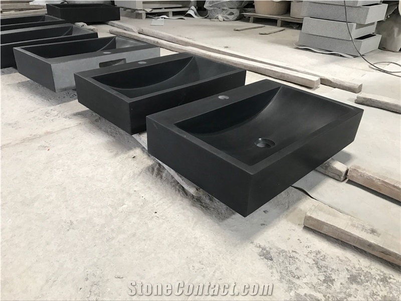 China Black Basalt Inner Mongolia Black Basalt Wash Basin, Sink