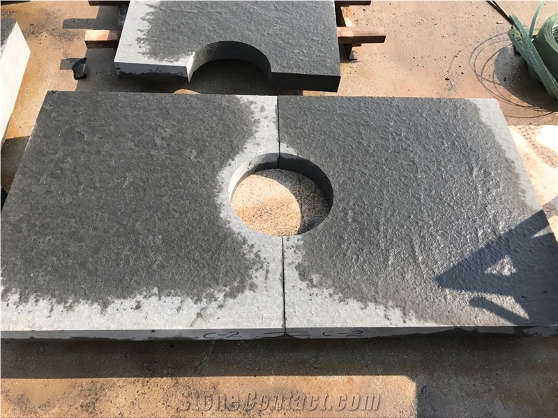 China Black Basalt Zangpu,Basalte De Zangpu,Zhangpu Black Flamed Paving Tiles