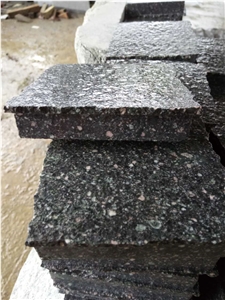 China Green Verde Porphyry Flamed Surface Split Edges Pavers, Paving Sets