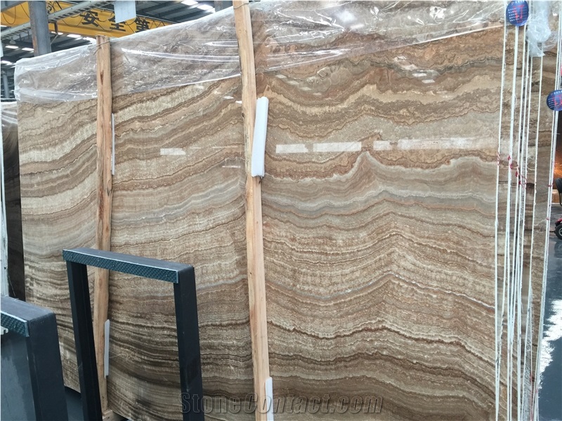 China Wooden Yellow Onyx Polished Slabs Tiles