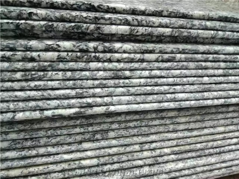 G377 Breaking Waves,Spary White,Mengyin Seawave Flower,Spindrift,Spray White Wave Granite,Spray Seawave White Polished Stair Case Steps
