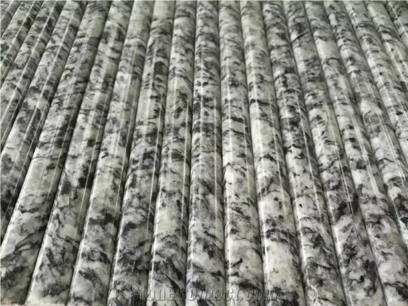 G377 Breaking Waves,Spary White,Mengyin Seawave Flower,Spindrift,Spray White Wave Granite,Spray Seawave White Polished Stair Case Steps