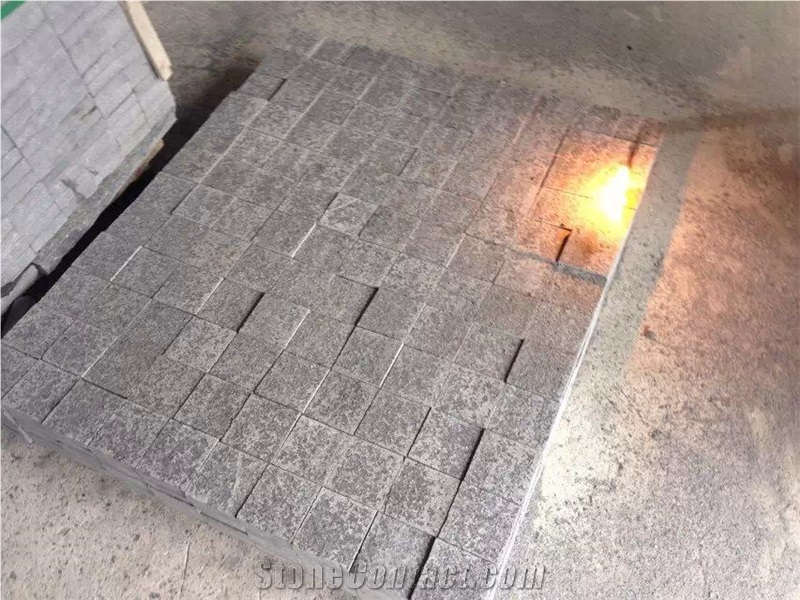 G684 Fuding Black,Padang Black,Absolute Black,Basalt Black Beauty,Black Pearl,Black Rain,China Black Basalt Flamed Cube Stone, Paving Sets, Pavers