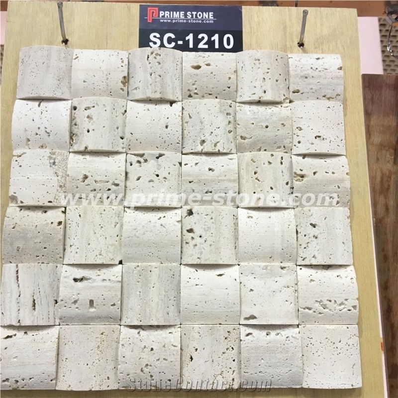 Mosaic Tile, Beigetravertine Mosaci, Sc-1210 Style