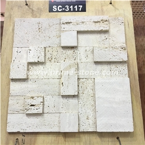 Mosaic Tile, Beigetravertine Mosaci, Sc-1210 Style