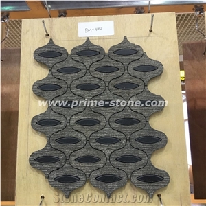 Natural Stone Mosaic, Stone Mosaic for Wall and Floor, Grey Basalt Mosaic for Sale,Floor Paving Mosaic Tiles