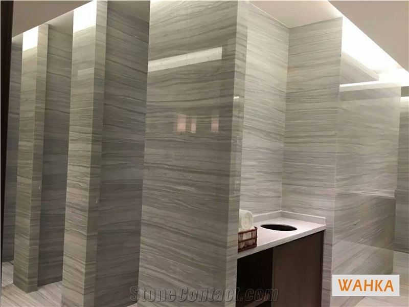 Natural Bright Moon Wood Grain Geek Greece Wood Grain Marble Slab Tile