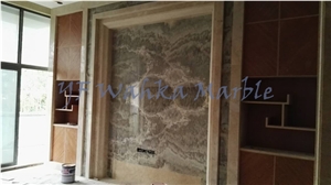 Natural Stone Reception Counter Ink Grey Onyx Top Stone Surface