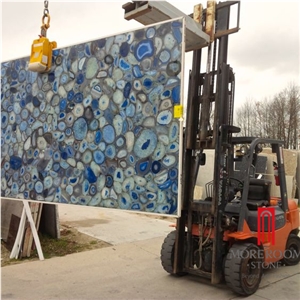 Natural Blue Stone Blue Agate Semiprecious Stone Countertop