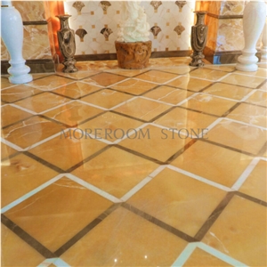Natural Floor Stone Yellow Honey Onyx Slab and Tile