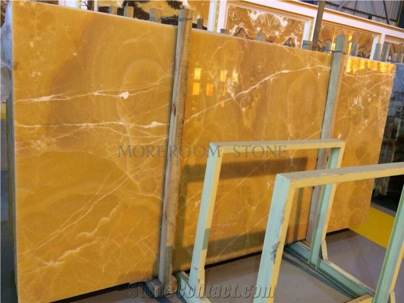 Natural Floor Stone Yellow Honey Onyx Slab and Tile