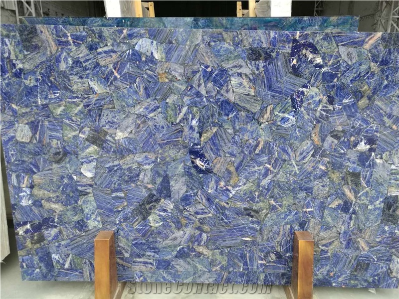 Natural Stone Blue Sodalite-Blue Agate Gem Stone Slab for Decoration