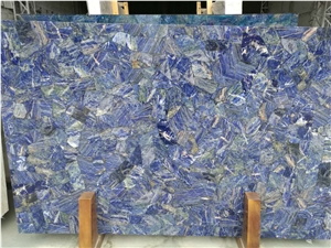 Natural Stone Blue Sodalite-Blue Agate Gem Stone Slab for Decoration