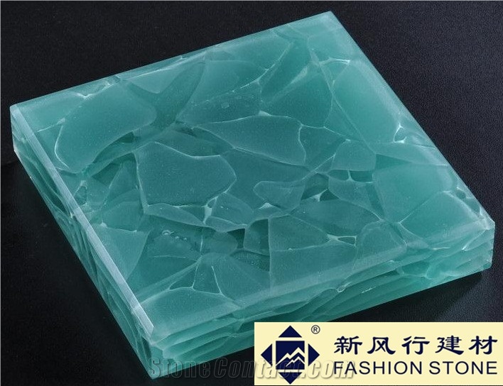 Techno Glass/Decorative Mixed Green Onyx Laminated Glass Jade Glass Bathroom Countertops/Bathroom Vanity Tops