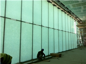 Techno Jade Translucent Glass/Black&White Light Transmitted Jade Glass Artificial Stone Slab