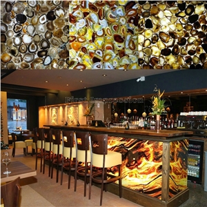 Agate Stone Slabs & Tiles/Semi-Precious Stone Interior Flooring/Red Agate Transmittance Stone Blackground Wall/Semi Precious Stone/Interior Decoration/Gemstone for Wall & Floor Covering Tile