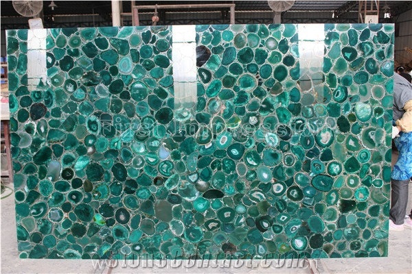 Azure Green Agate Semiprecious Stone Slab/Luxury Dark Green Semi-Precious Stone/Semi Precious Stone Slab for Wall Cladding&Flooring/Semi-Precious Stone Panel/Interior Decoration