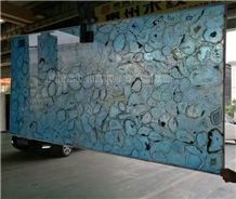 Best Price Blue Agate Translucent Stone Walling/Semi-Precious Stone Interior Walling/Agate Transmittance Stone Blackground Wall/Semi Precious Stone/Interior Decoration/Gemstone for Wall Covering Tiles