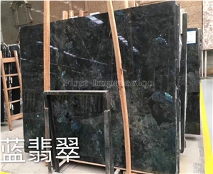 Best Price Lemurian Labradorite Blue Granite Polished Slabs & Tiles/Madagascar Granite with Blue Sparking Spots/Polished Natural Building Stone Flooring/Feature Wall,Interior Paving/Clading/Decoration