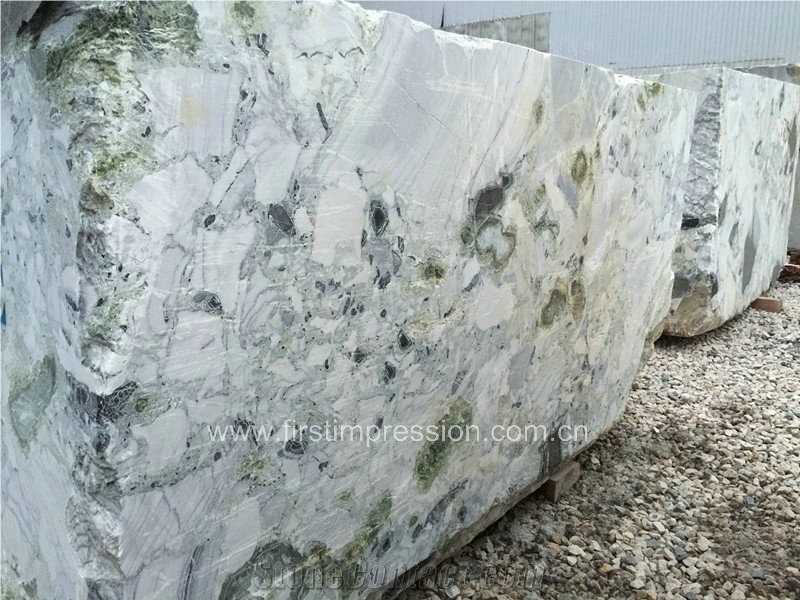Best Price Luxury White Beauty Marble Blocks/Ice Connect Marble/Chinese Green/Ice Green/White and Green Project Chinese Natural Stone Products