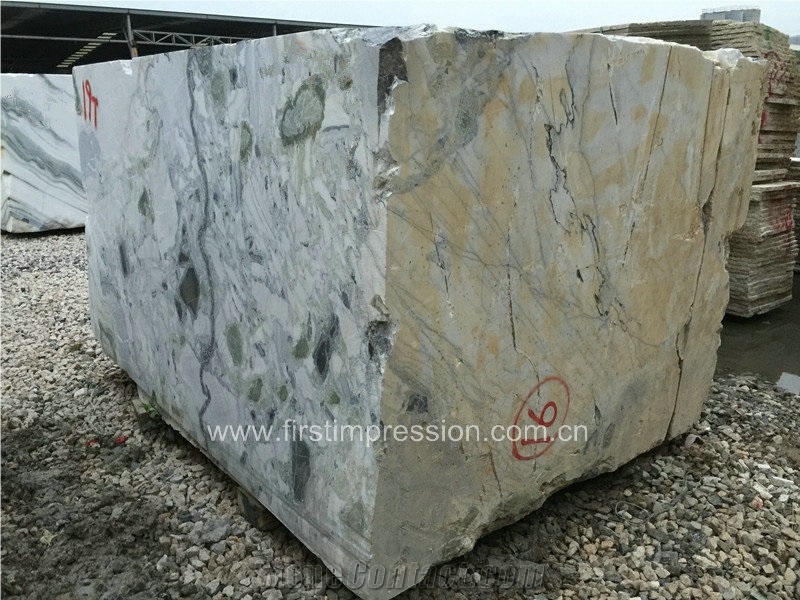 Best Price Luxury White Beauty Marble Blocks/Ice Connect Marble/Chinese Green/Ice Green/White and Green Project Chinese Natural Stone Products