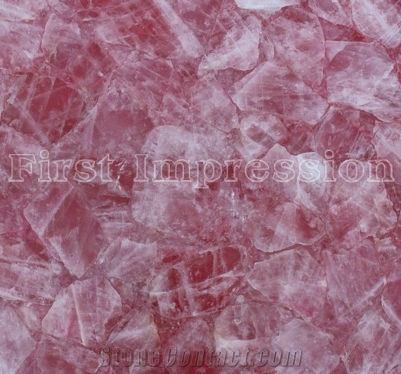Best Price Pink Crystal Semiprecious Stone Slab/Luxury Pink Semi-Precious Stone Slab&Tile&Customized/Semi Precious Stone Tiles for Wall Cladding&Flooring/Semi-Precious Stone Panel/Interior Decoration